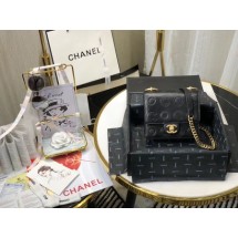 Hot Chanel Shoulder Bag Original Leather Black 63594 Gold JK4543Nm85