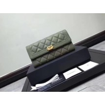 Hot Replica Chanel Boy Matelasse Long Wallet Cannage Pattern CHA5263 Green JK1460wR89