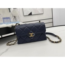 Imitation 1:1 Chanel Flap Lambskin Shoulder Bag AS2556 dark blue JK2800LT32