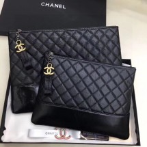 Imitation 1:1 Chanle Grained Original Leather Bag C20314 Black JK2435LT32