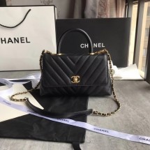 Imitation AAA Chanel Small Flap Bag with Top Handle A92990 black JK5080RP55