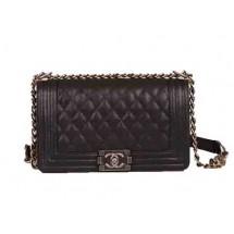 Imitation Boy Chanel Flap Shoulder Bags Black Cannage Pattern Leather A67086 Silver JK875ye39