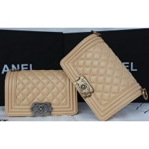 Imitation Boy Chanel mini Flap Bag Original Sheepskin A67085 Apricot JK523Dl40