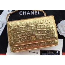 Imitation Chanel Calfskin & Gold-Tone Metal A33814 Gold JK4521lH78