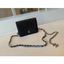 Imitation chanel classic clutch with chain Lambskin & Gold-Tone Metal AP3318 black JK3507EY79