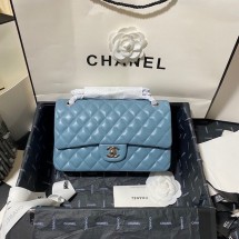 Imitation Chanel classic handbag Lambskin&silver Metal 01112 blue JK2663VO34