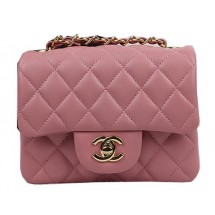 Imitation Chanel Classic MINI Flap Bag Pink Original Sheep Leather CF1115 Gold JK946SU34