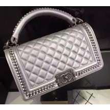 Imitation Chanel Classic Top Flap Bag Original Leather A90095 Silver JK105Fo38