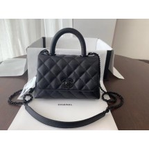 Imitation Chanel coco mini flap bag with top handle AS2215 black JK3614Dl40