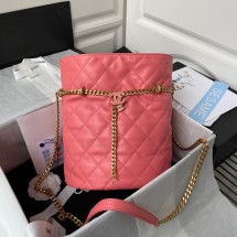 Imitation Chanel Drawstring Bag & Gold Metal AS3117 pink JK2342QN34