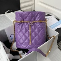 Imitation Chanel Drawstring Bag & Gold Metal AS3117 purple JK2340uq94