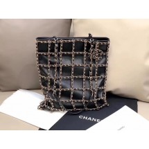 Imitation Chanel Lambskin Shopping bag AS1383 black JK4360Tm92