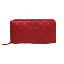 Imitation Chanel Matelasse Zip Around Wallet Cannage Pattern A50097 Red JK1511EY79