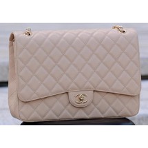 Imitation Chanel Maxi Quilted Classic Flap Bag Apricot Cannage Pattern A58601 Gold JK544Xr29