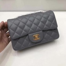 Imitation Chanel mini Classic Flap Bag Original Sheepskin Leather A1116 Grey JK5981lH78