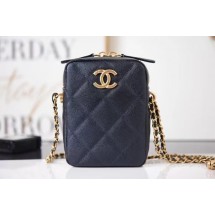 Imitation Chanel mini Shoulder Bag Grained Calfskin AS2857 black JK3012zn33