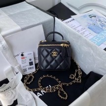 Imitation Chanel Original Small classic chain box handbag AP2198 black JK3196Fo38