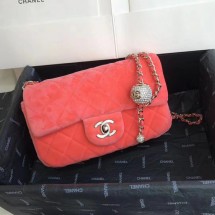 Imitation Chanel Original Small velvet flap bag AS1792 Watermelon red JK3970AI36