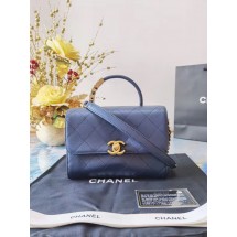 Imitation Chanel small tote bag Sheepskin & Gold-Tone Metal AS2059 blue JK3675RC38