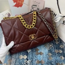 Imitation Cheap Chanel 19 flap bag AS1162 Burgundy JK3785fV17