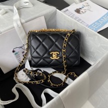 Imitation High Quality Chanel MINI FLAP BAG AS3239 black JK2365HH94