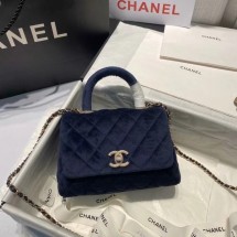 Imitation High Quality Chanel mini flap bag with top handle AS2215 Royal Blue JK3570Bo39