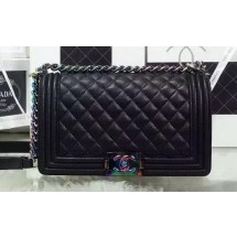 Imitation Top Boy Chanel Flap Shoulder Bag Original Leather A67086C Black JK353tr16