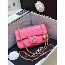 Imitation Top Chanel MINI Flap Bag Original Sheepskin Leather AS1787 Pink JK3809tr16