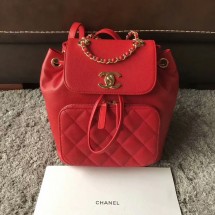 Imitation Top Chanel Original Calfskin Leather Backpack CHA2589 Red JK5634tr16