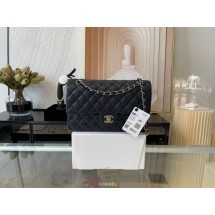 Knockoff AAAAA Chanel classic handbag Lambskin&silver Metal 01112 black JK2671Jc39