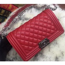 Knockoff Boy Chanel Flap Shoulder Bag Cannage Pattern A67086 Red JK784ch31