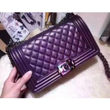 Knockoff Boy Chanel Flap Shoulder Bag Original Leather A67086 Purple JK423iV87