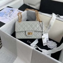 Knockoff Chanel 2.55 Calfskin Flap Bag A37586 light grey JK3858NL80