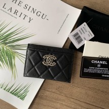 Knockoff Chanel card holder Calfskin AP2737 black JK1116Bt18