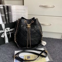 Knockoff Chanel drawstring bag AS0456 black JK4763tU76