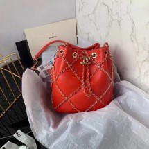 Knockoff Chanel drawstring bag Lambskin AS2386 red JK3445WW40