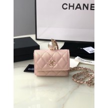 Knockoff Chanel flap coin purse with chain AP2119 pink JK3303tU76