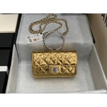 Knockoff Chanel Flap Original Lambskin Leather Shoulder Bag AS1665 gold JK3879iV87