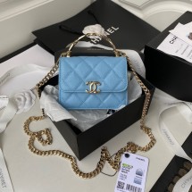 Knockoff Chanel Grained Calfskin CLUTCH WITH CHAIN AP2758 blue JK2375JF45