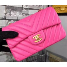 Knockoff Chanel mini Classic Flap Bag Rose Original Sheepskin Chevron Leather CHA5500 Gold JK577tU76