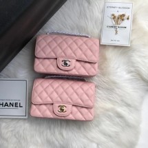 Knockoff Chanel mini flap bag Grained Calfskin A1116 pink JK3491tp21