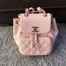 Knockoff Chanel Original Calfskin Leather Backpack CHA2589 Light Pink JK5635WW40