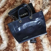 Knockoff Chanel Tote Shopping Bag Original Leather A68046 Blue JK28fY84