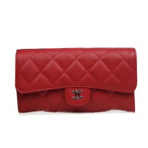 Knockoff Chanel Tri-Fold Wallet Original Cannage Pattern Leather CHA31506 Red JK1514ch31