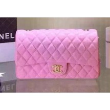 Knockoff High Quality Chanel 2.55 Series Flap Bag Black Sheepskin Leather A5016 Pink JK503Lg12