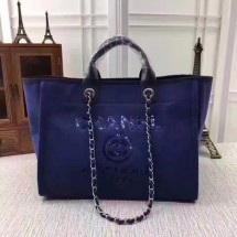 Knockoff High Quality Chanel Canvas Tote Shopping Bag A68046 Royal JK5803FA65