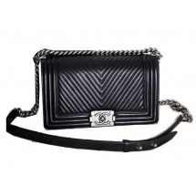 Le Boy Chanel Flap Shoulder Bag Original Leather CF67086 Black JK1025HB29