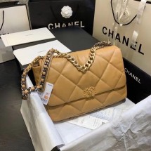 Luxury chanel 19 large flap bag AS1162 apricot JK3585bE46