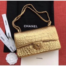 Luxury Chanel Classic Handbag Original Alligator & Gold-Tone Metal A01112 gold JK4644QT69