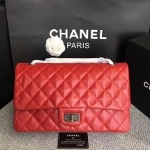 Luxury Chanel Flap Shoulder Bag Red Original Calfskin Leather 277 Silver JK5291kp43